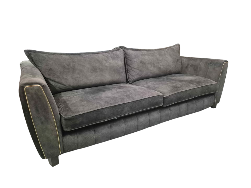 DFS Cherished Black Combination Formal 4 Seater Sofa