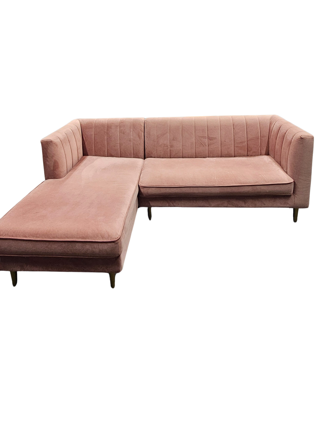 Small Blush Pink Made Corner Sofa