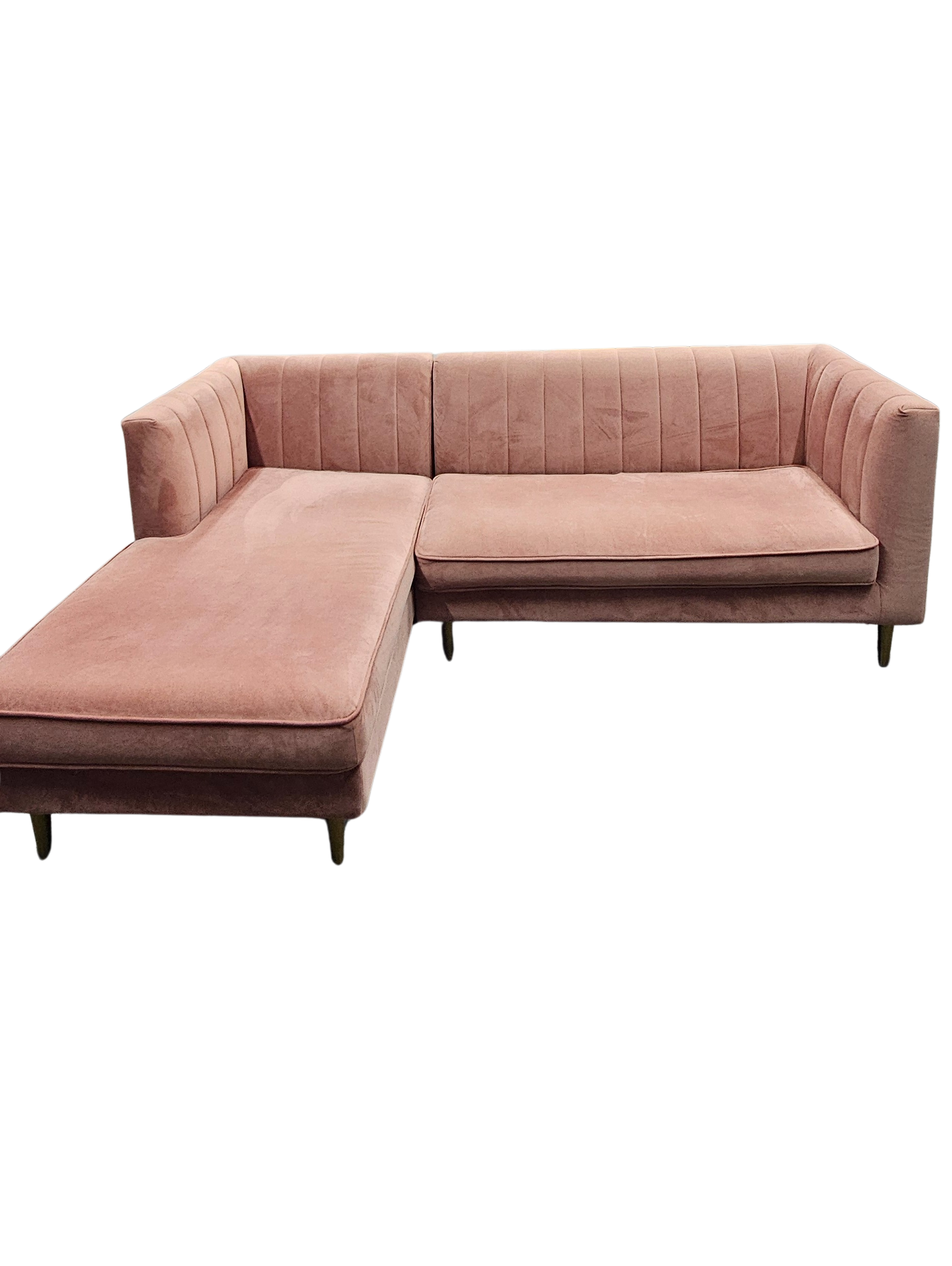 Small Blush Pink Made Corner Sofa