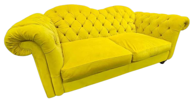 DFS Windsor 3 Seater Sofa - Yellow Deluxe Velvet