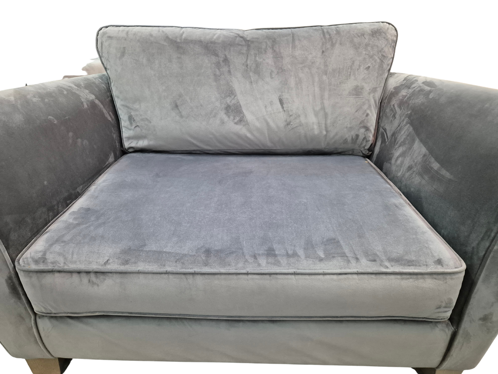 Sofology Canterbury Grey Velvet Cuddle Chair