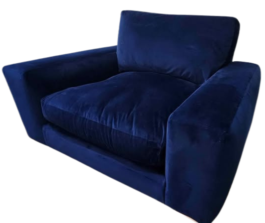 NEXT Houghton Deep Sit Snuggle Chair – Plush Velvet in Navy Blue