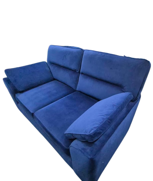Next Stamford Highback Plush Velvet Blue 2 Seater