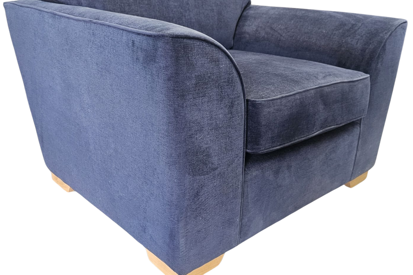Navy Chenille ‘Stamford’ High-Back Armchair