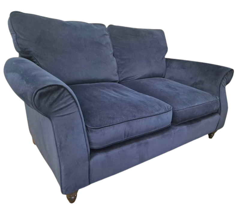 Next Navy Blue Velvet Ashford Small Sofa
