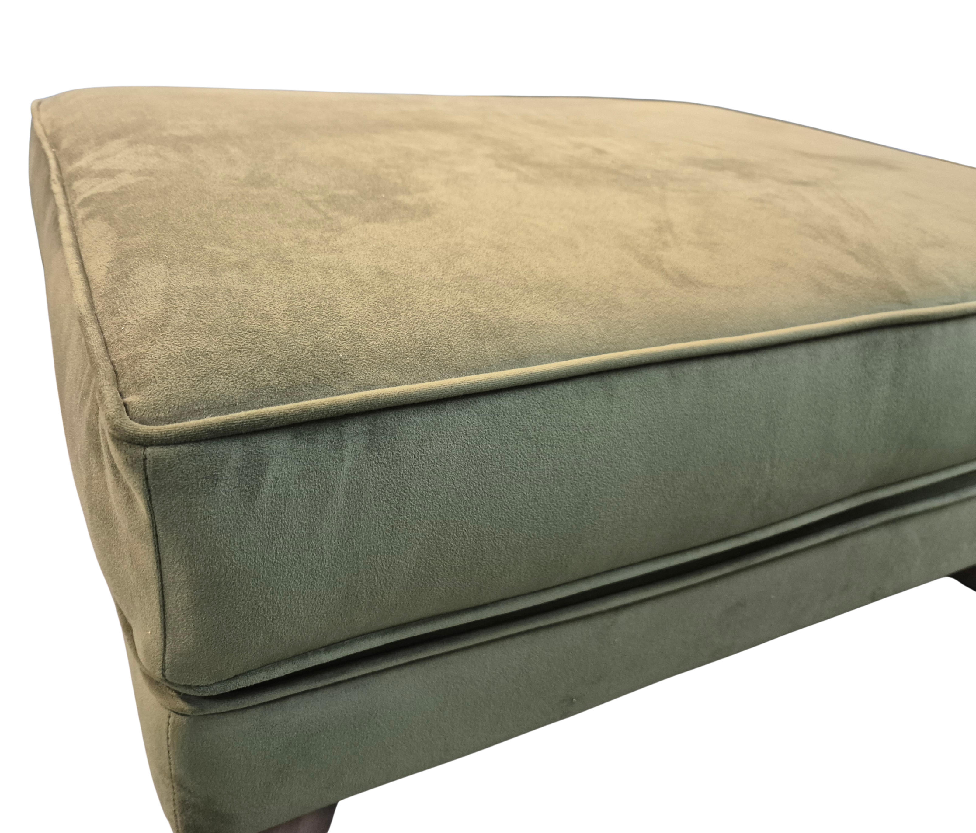 The Lounge Co footstool Melody Olive Green Velvet Footstool
