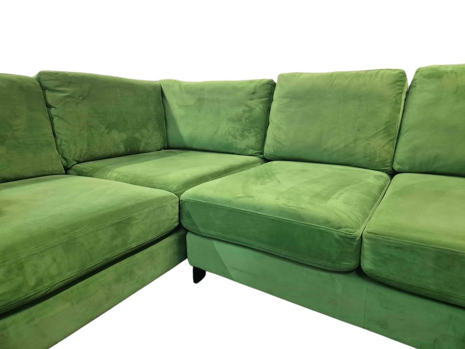 DFS Euphoria Green Velvet Corner Sofa