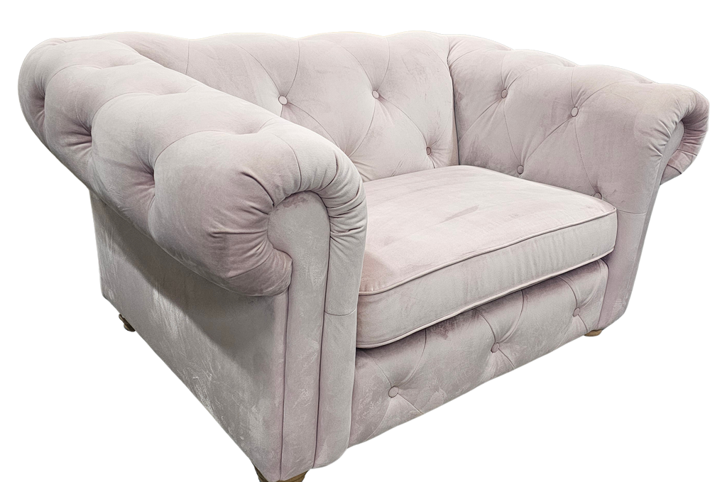 DFS Belair Blush Sensual Velvet Cuddle Chair