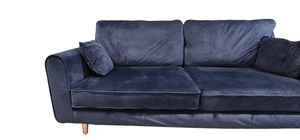 Blue Velvet 3-Seater Sofa