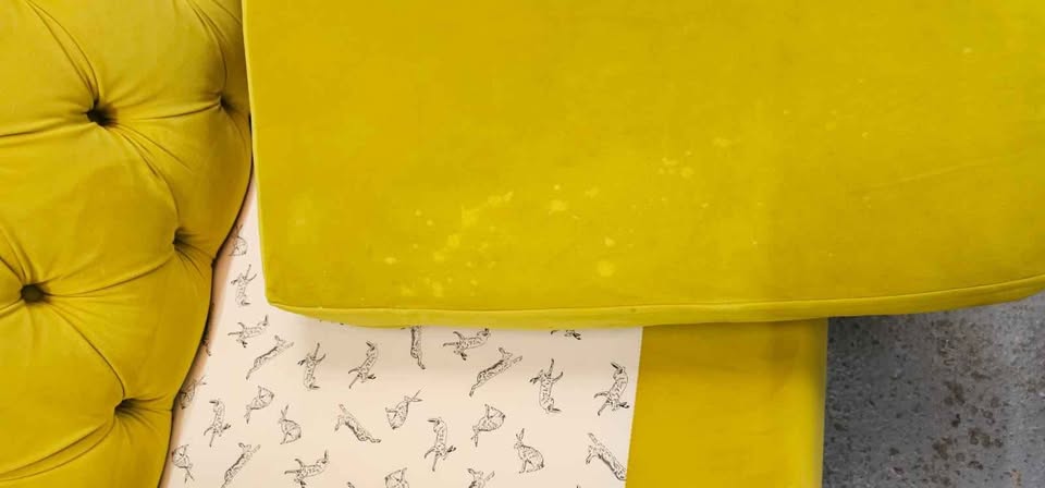 DFS Windsor 3 Seater Sofa - Yellow Deluxe Velvet