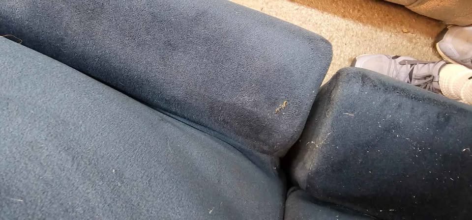 DFS Fargo Velvet Left Hand Facing Chaise End Sofa – Blue