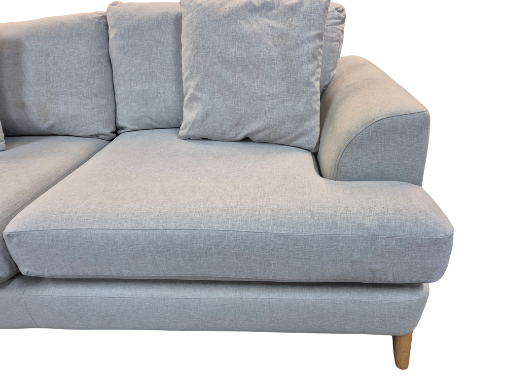Next Parker Topper Light Blue Brushed Plain Medium Sofa