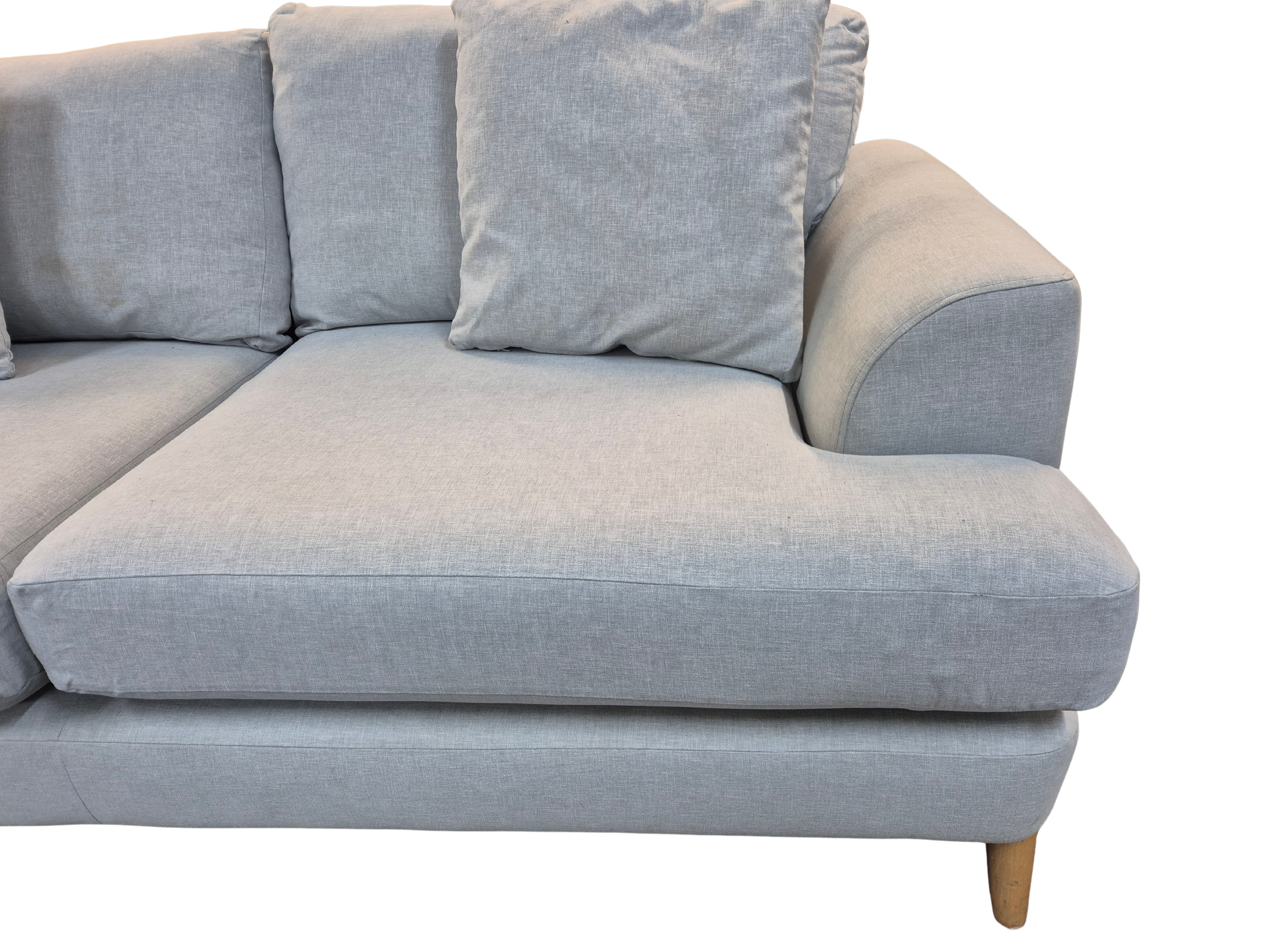 Next Parker Topper Light Blue Brushed Plain Medium Sofa