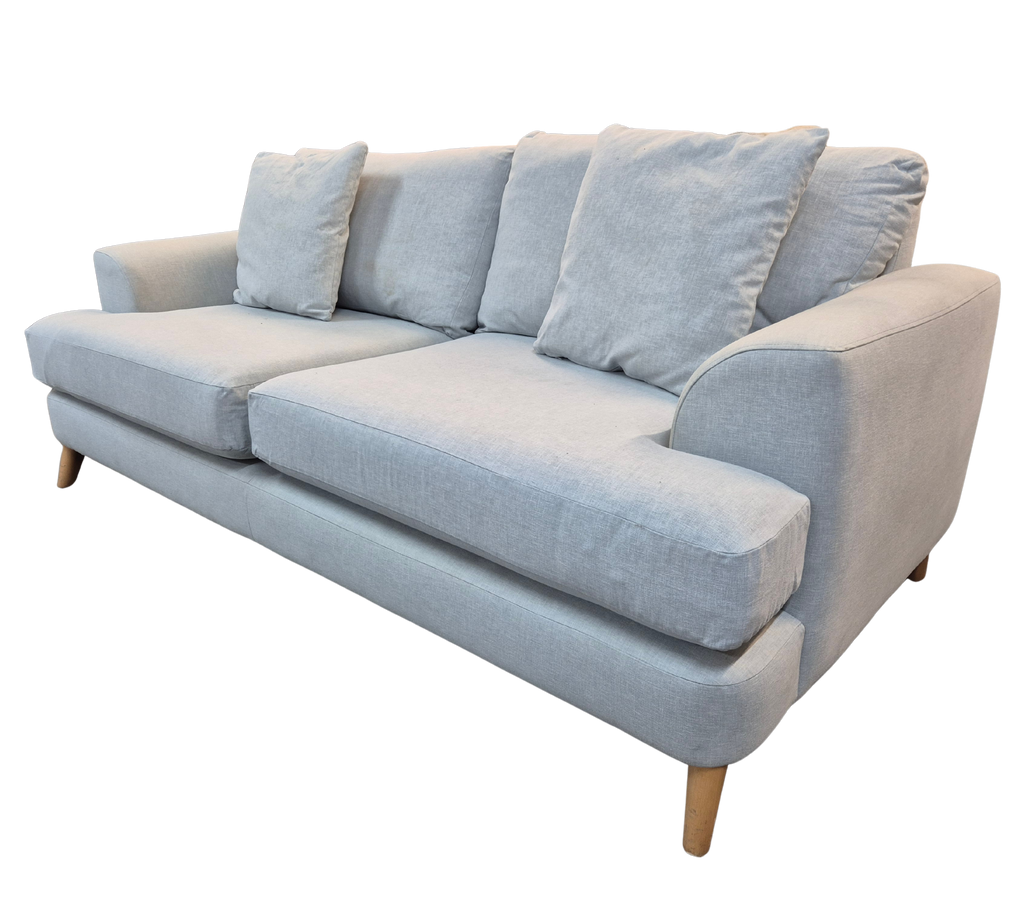 Next Parker Topper Light Blue Brushed Plain Medium Sofa
