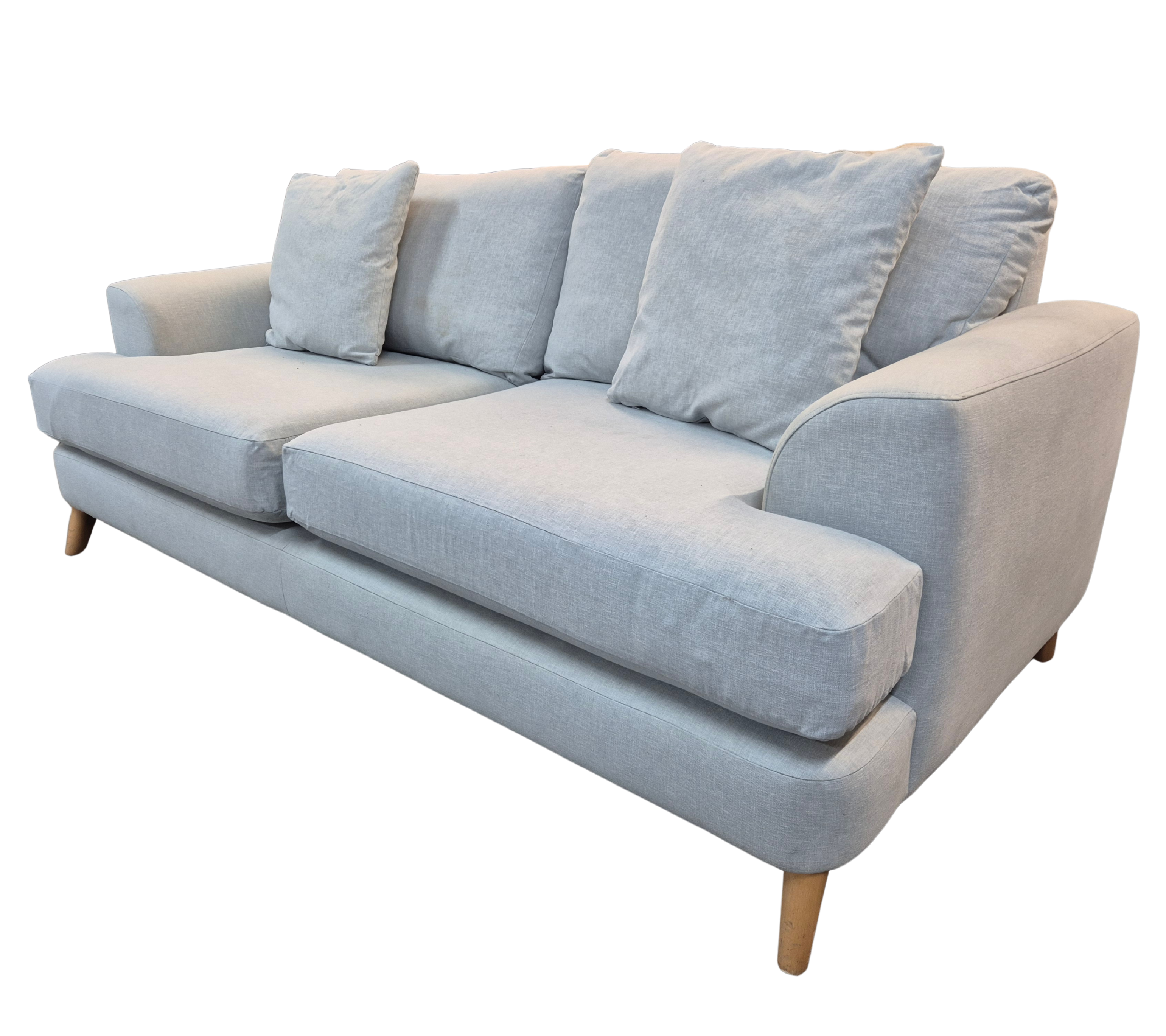 Next Parker Topper Light Blue Brushed Plain Medium Sofa