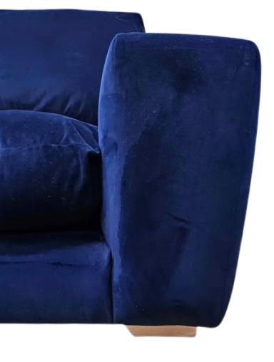 NEXT Houghton Deep Sit Snuggle Chair – Plush Velvet in Navy Blue