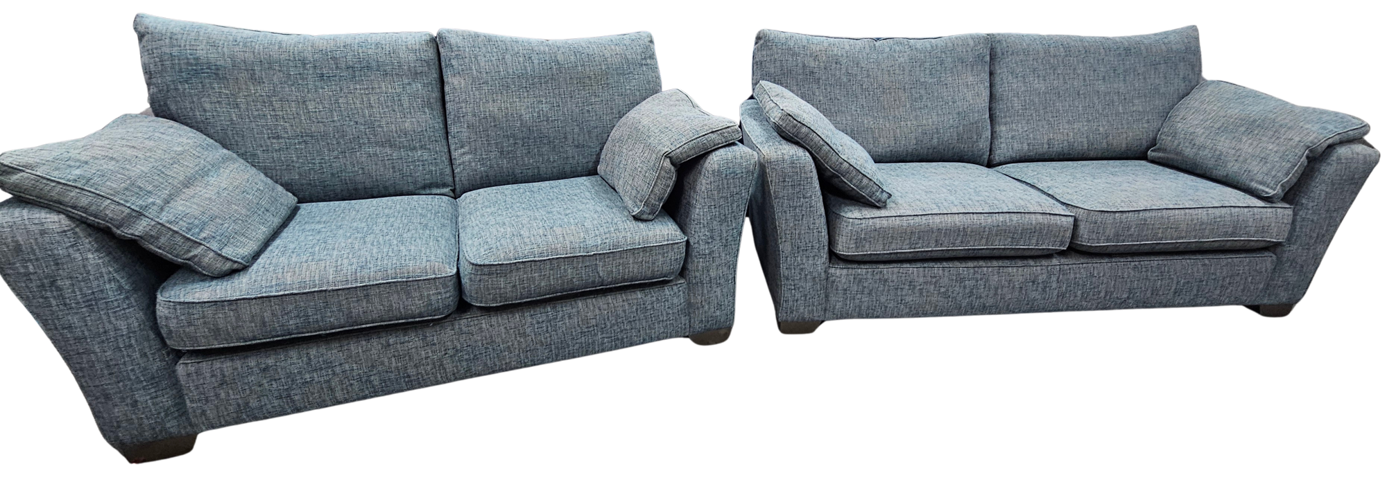 Next Dark Teal/Grey Medium + Large Sofas (Heath Range) - Boucle Weave