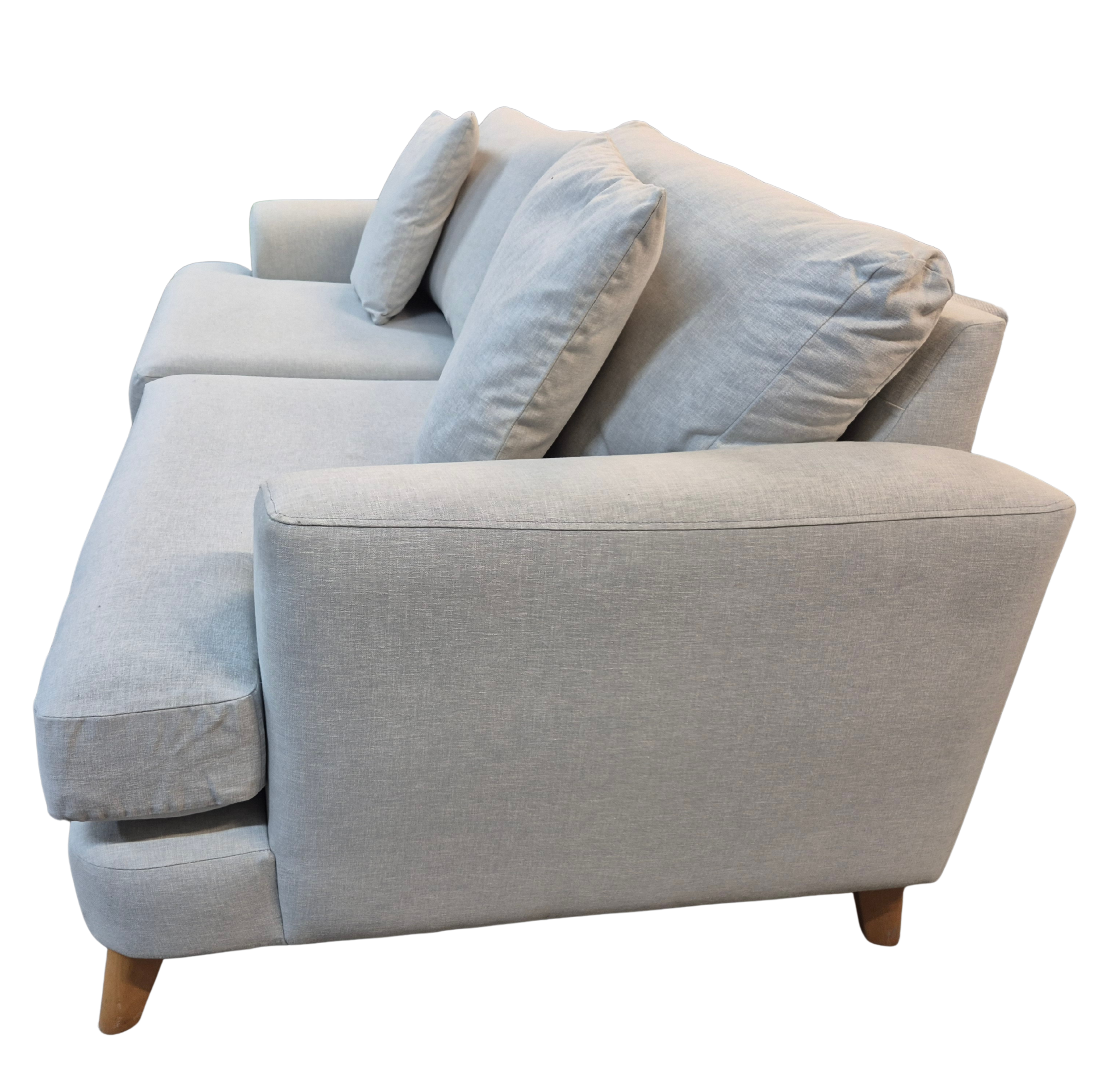 Next Parker Topper Light Blue Brushed Plain Medium Sofa