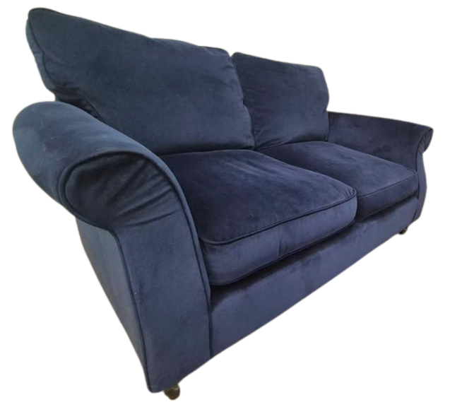 Next Navy Blue Velvet Ashford Small Sofa