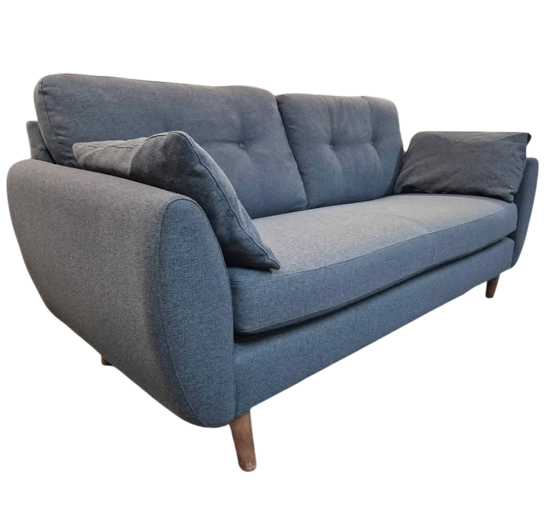 Next Wilson Dark Navy Large Buttoned Back Sofa
