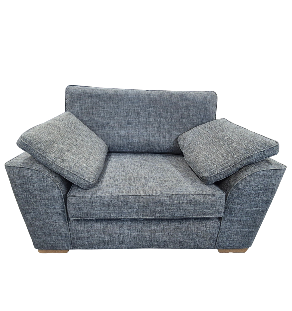 Dark Blue Boucle Weave Easy Clean Next Stamford Cuddle Chair
