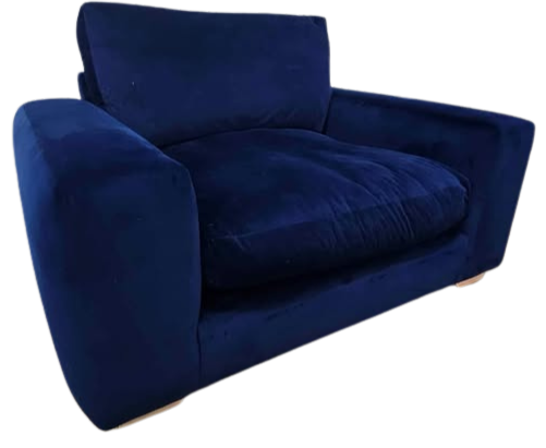 NEXT Houghton Deep Sit Snuggle Chair – Plush Velvet in Navy Blue