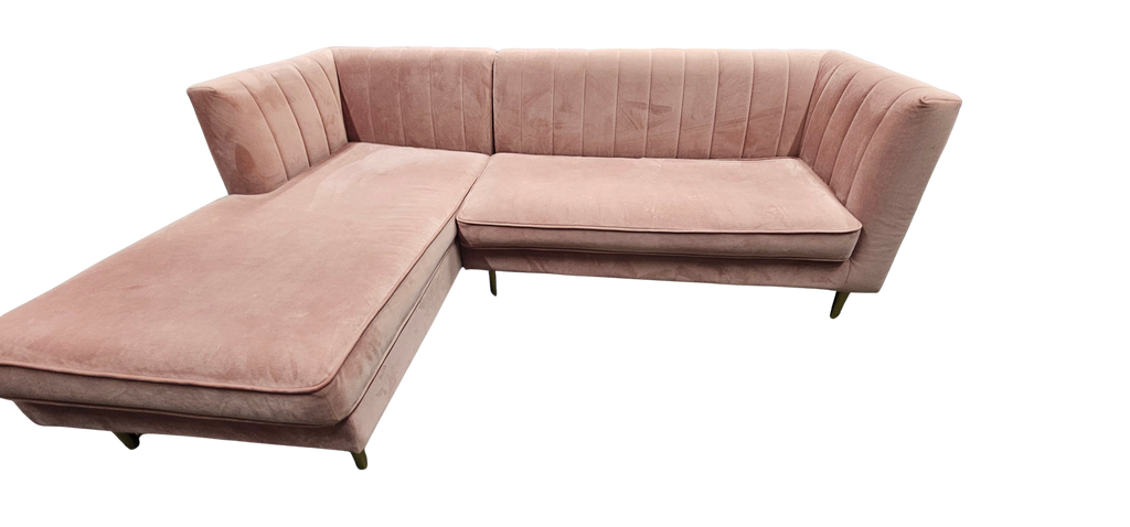 Small Blush Pink Made Corner Sofa