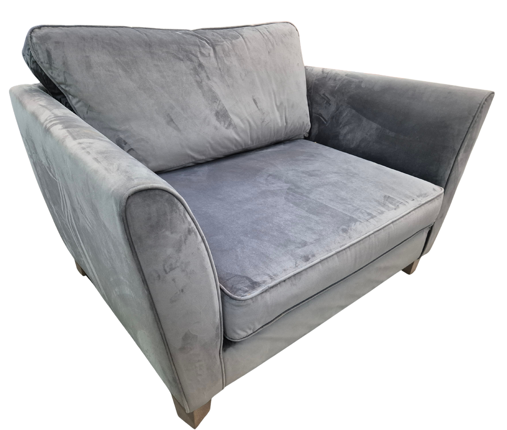 Sofology Canterbury Grey Velvet Cuddle Chair