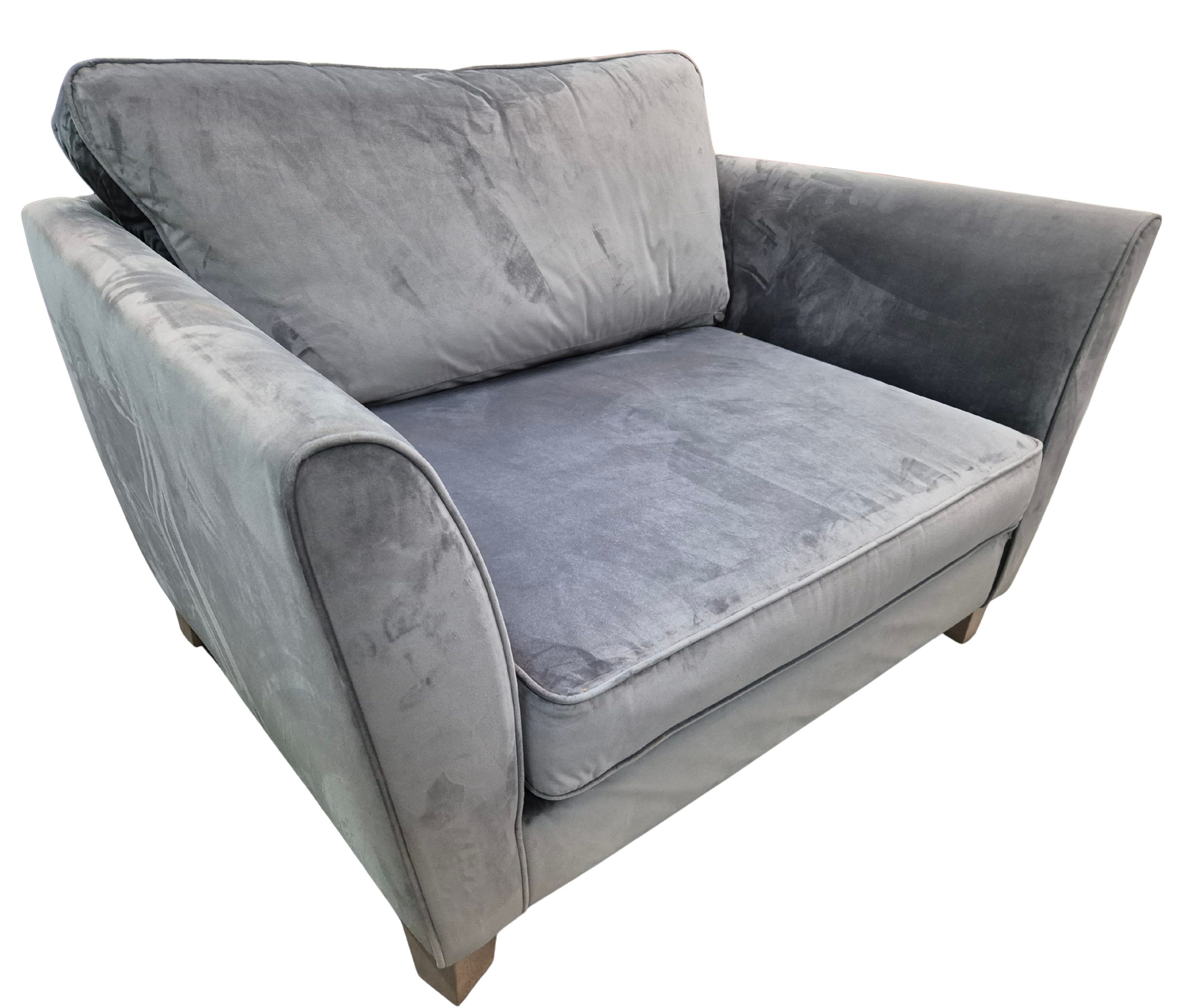 Sofology Canterbury Grey Velvet Cuddle Chair