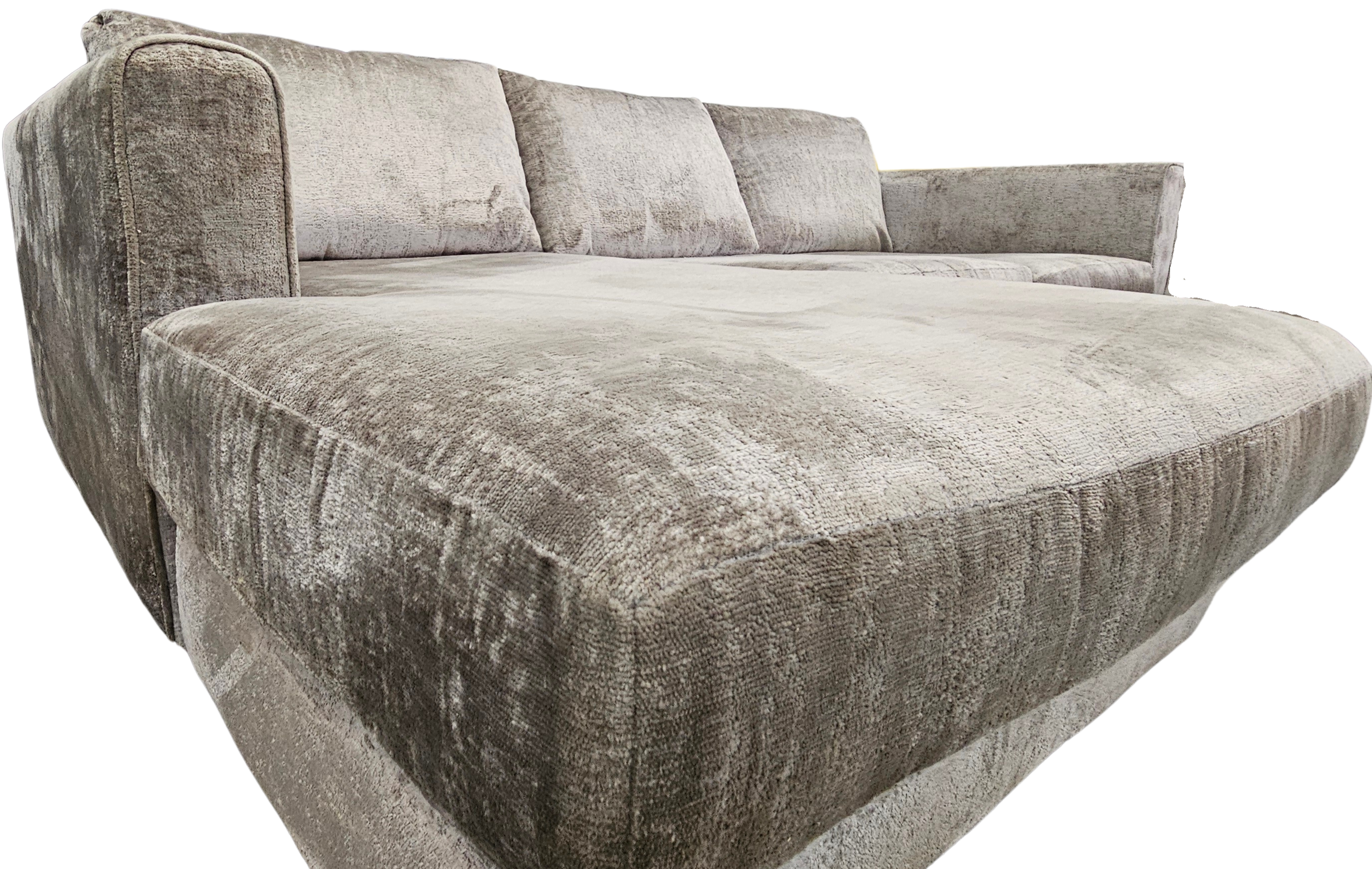Sofology Majestica Corner Sofa – Silver/Grey Chenille