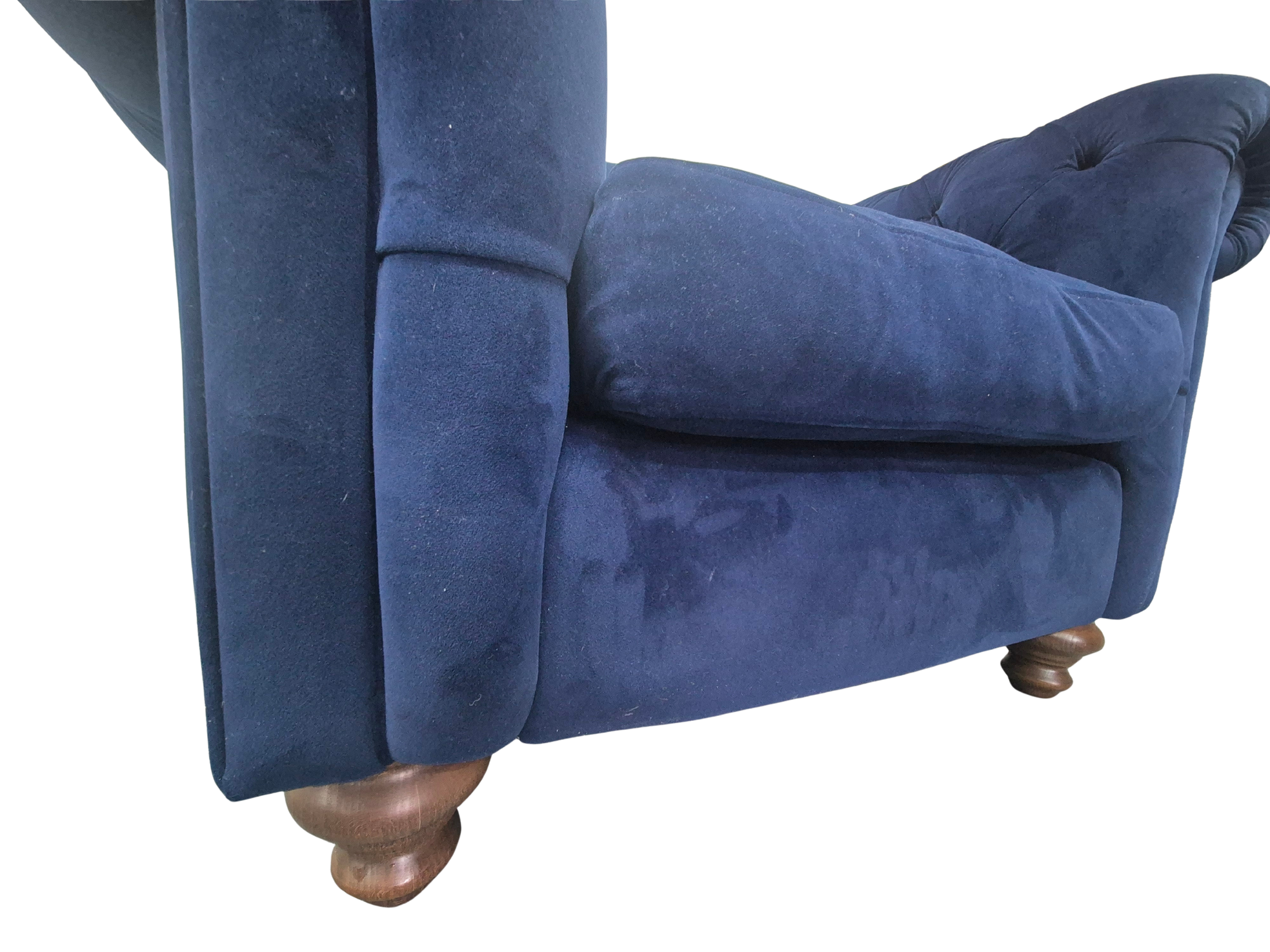 DFS Blue Velvet Armchair part of the Joules Windsor Range in a Deluxe Velvet Fabric.