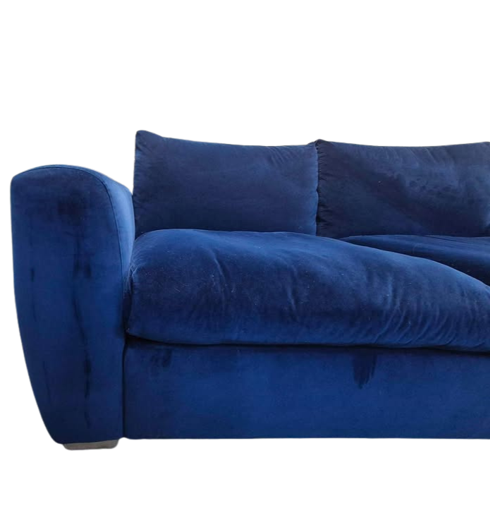Snug Shack Blue Velvet Sofa Set – 3 Seater + 2 Seater with Storage