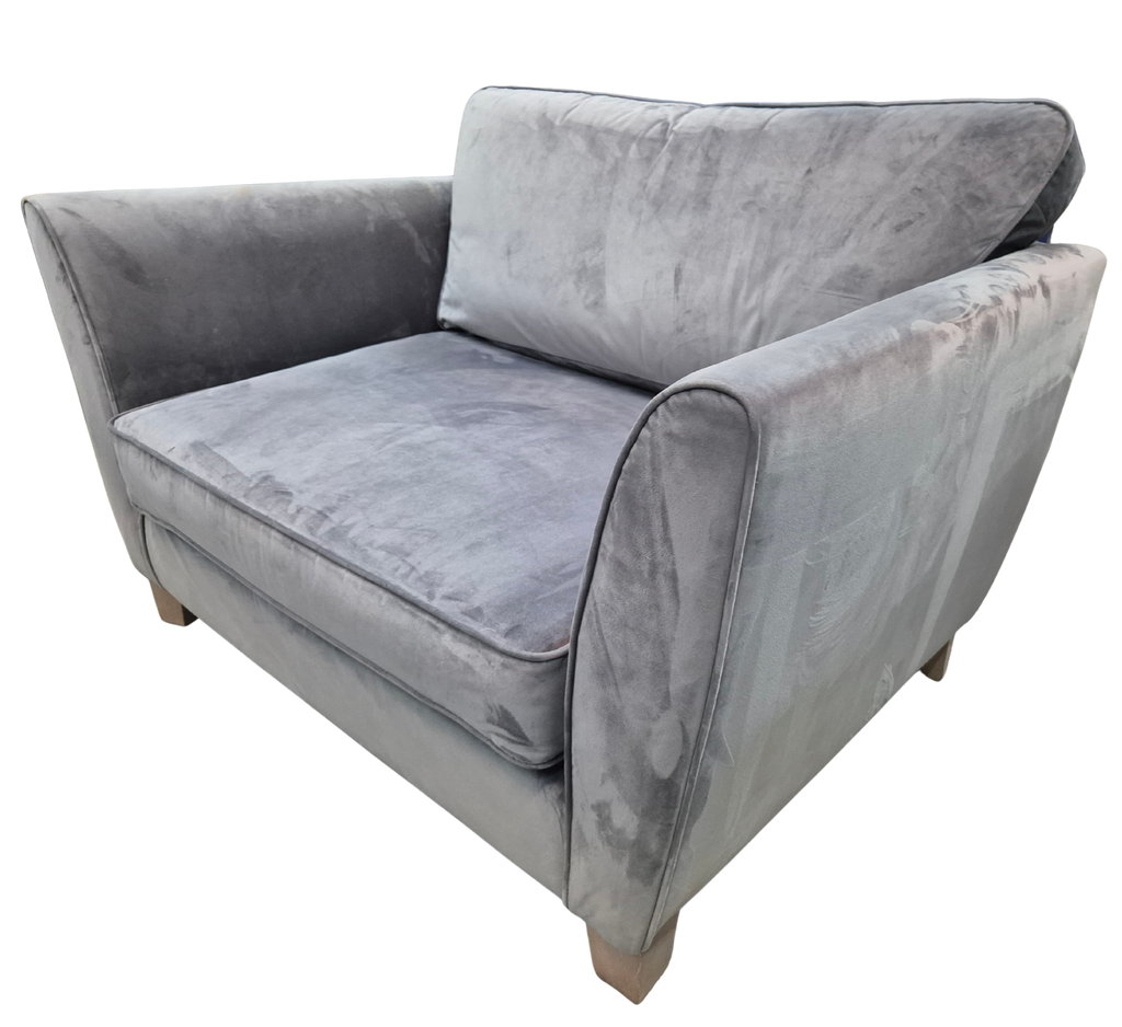 Sofology Canterbury Grey Velvet Cuddle Chair