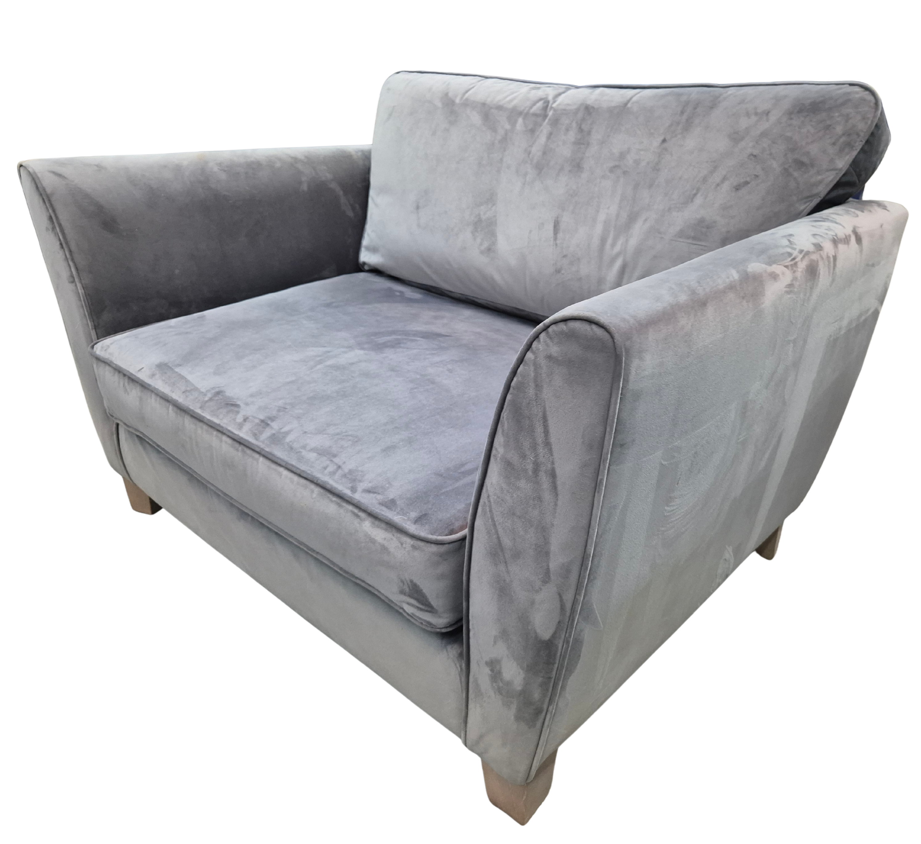 Sofology Canterbury Grey Velvet Cuddle Chair