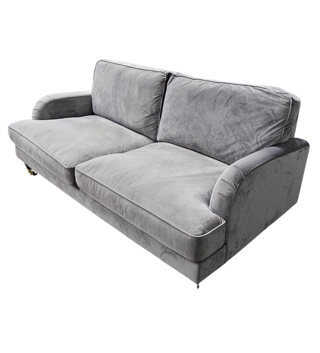 Grey Velvet 3 Seater