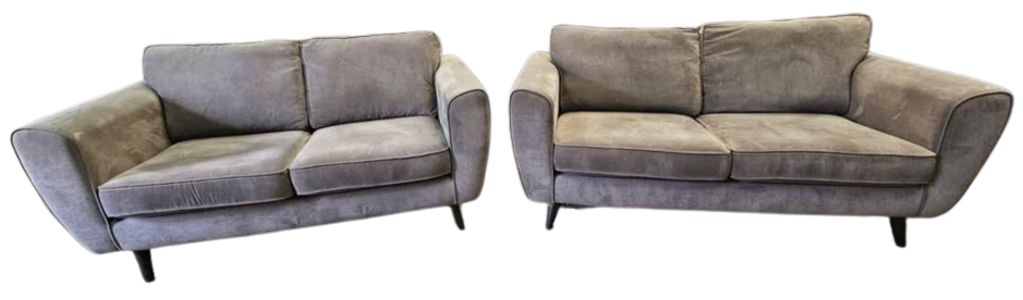 DFS Grey Chico 2 & 3 Seater Sofas