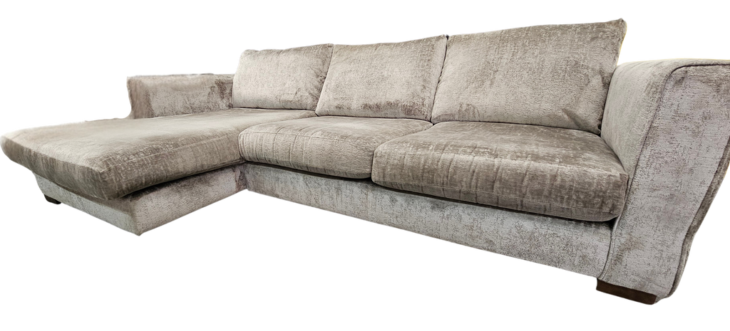 Sofology Majestica Corner Sofa – Silver/Grey Chenille