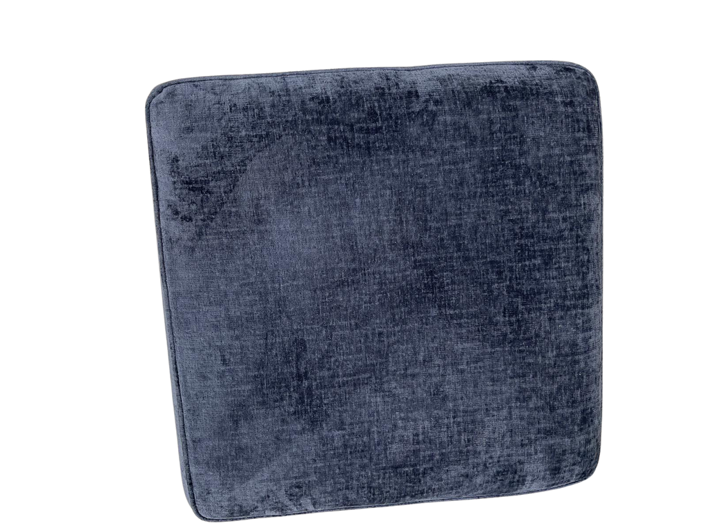 Next Stamford Chunky Chenille Dark Navy Blue Storage Footstool with Chrome Feet