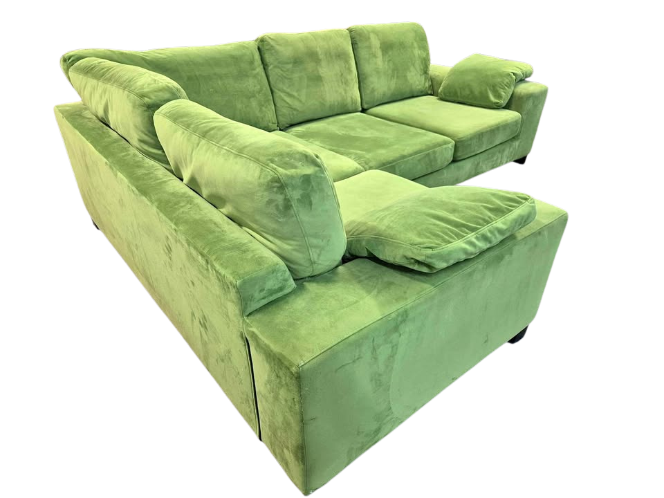 DFS Euphoria Green Velvet Corner Sofa