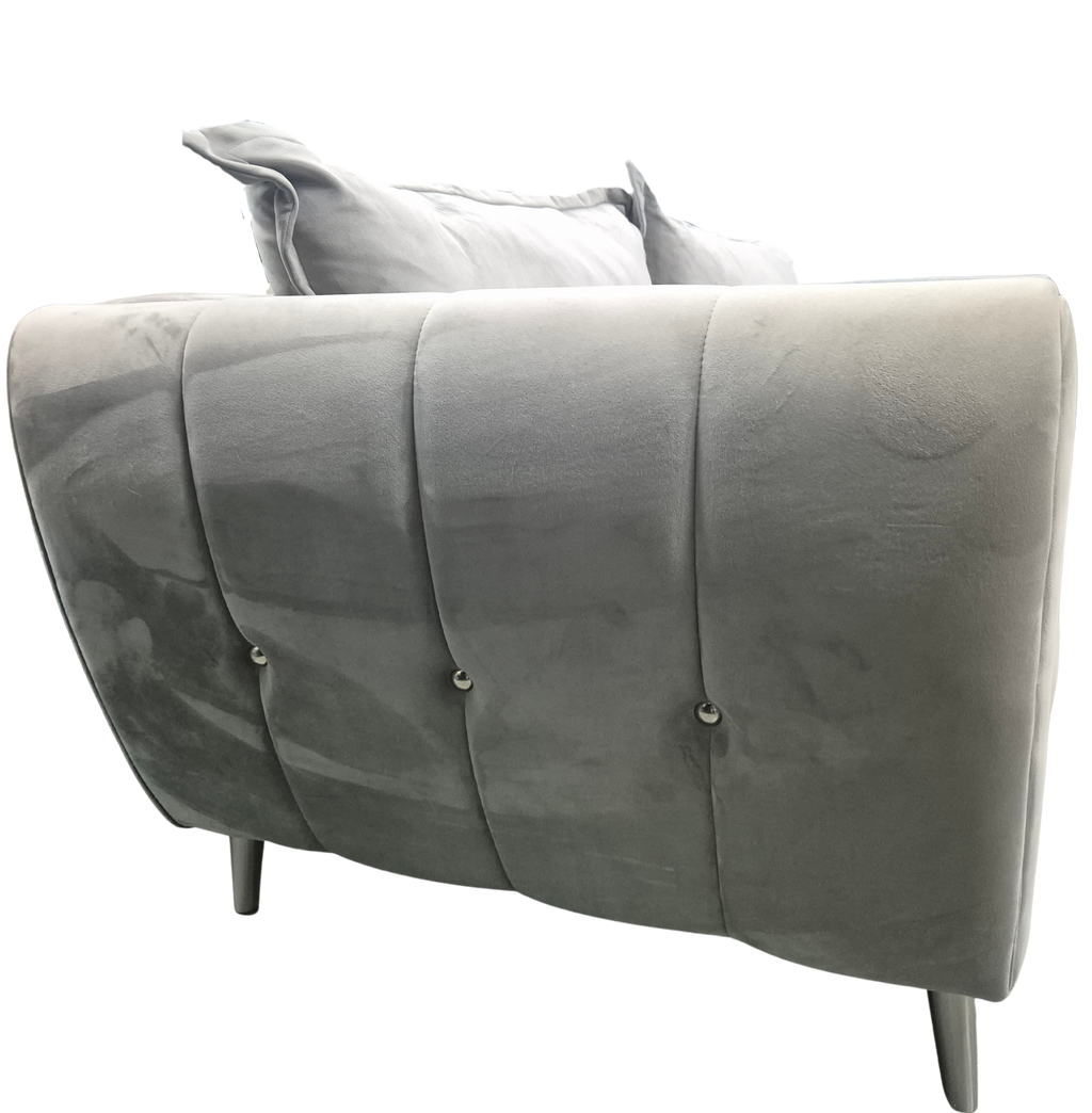 Sofology Gabrielle 4-Seater Sofa – Grey Velvet