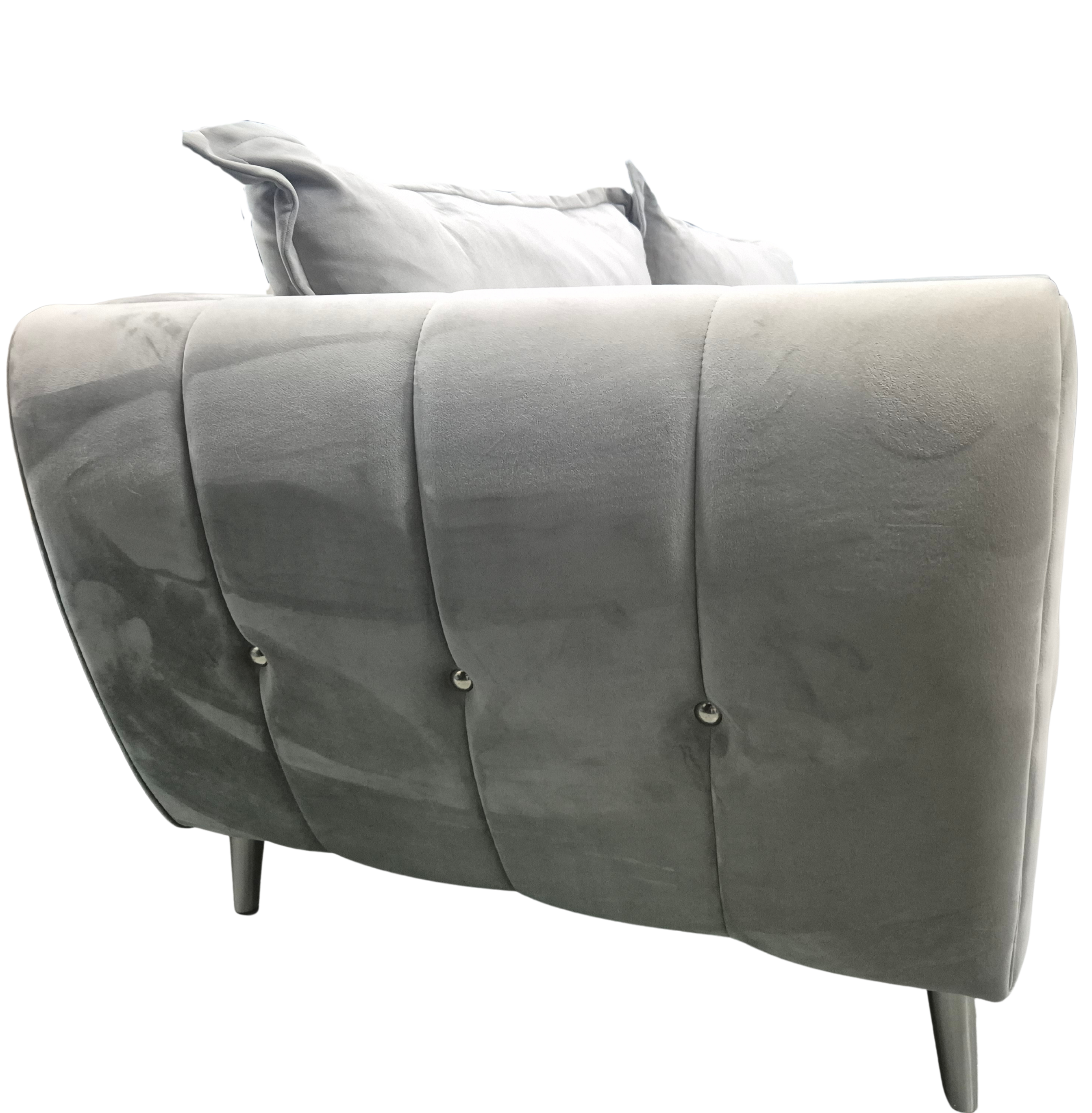 Sofology Gabrielle 4-Seater Sofa – Grey Velvet