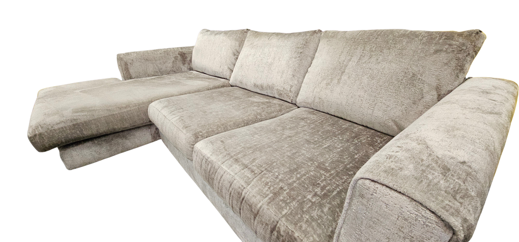 Sofology Majestica Corner Sofa – Silver/Grey Chenille