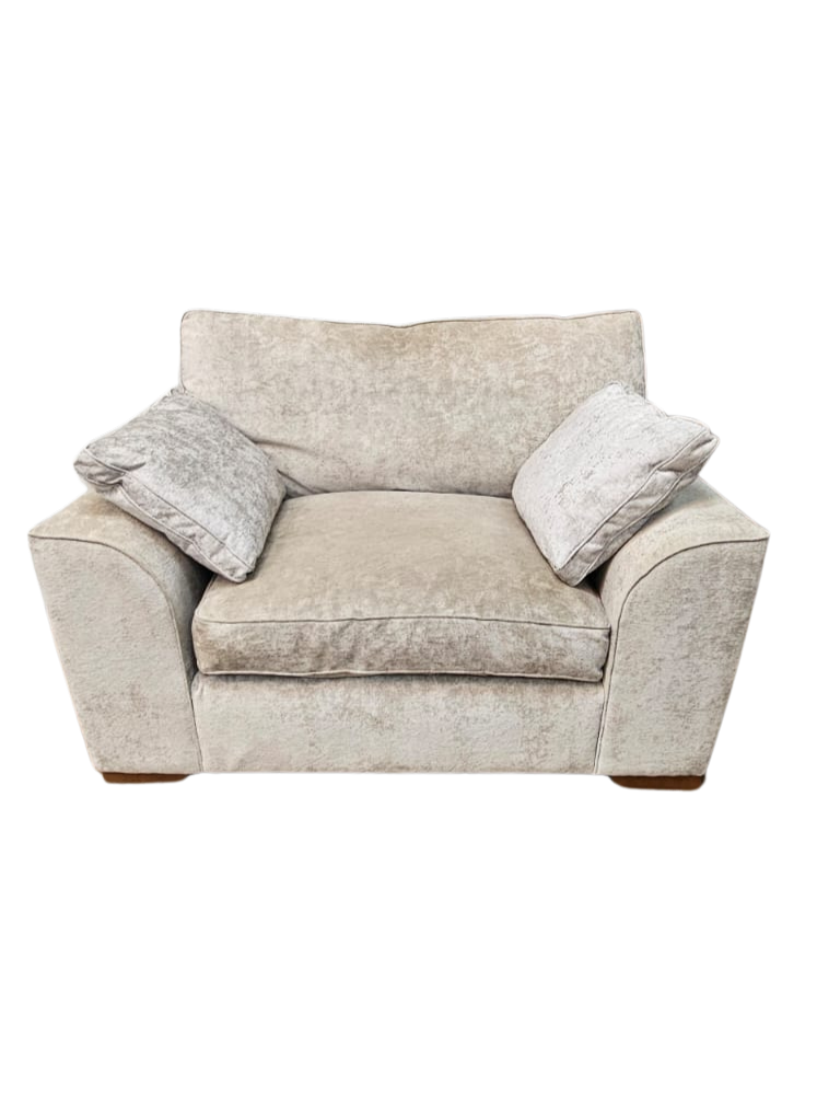 Next Stamford Cuddle Chair in Silver Distressed Velour