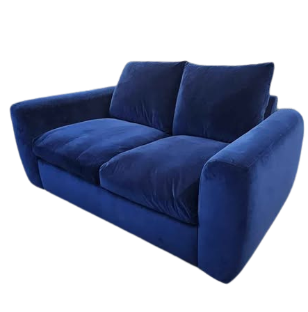 Snug Shack Blue Velvet 2 Seater Sofa with Storage