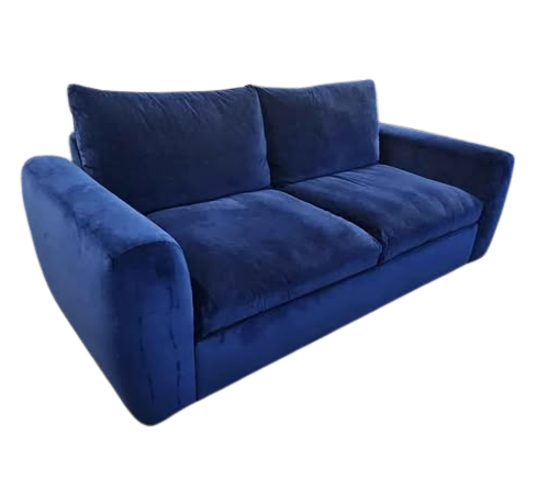 Snug Shack Blue Velvet 3 Seater Sofa with Storage
