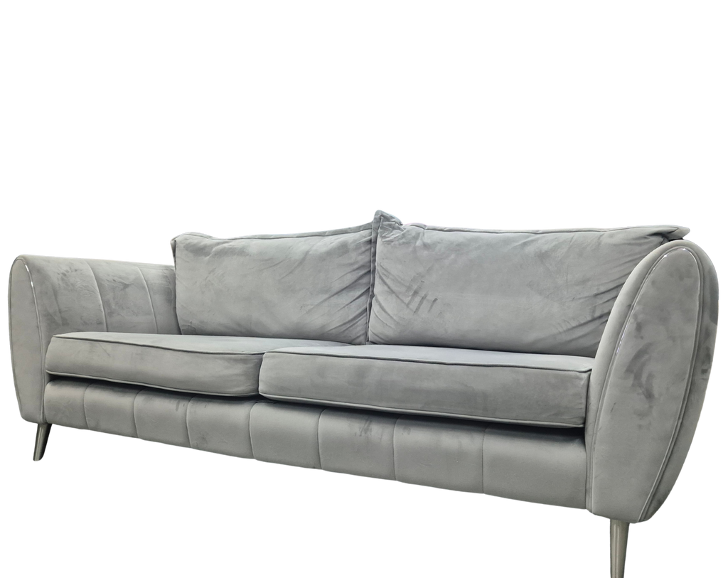 Sofology Gabrielle 4-Seater Sofa – Grey Velvet