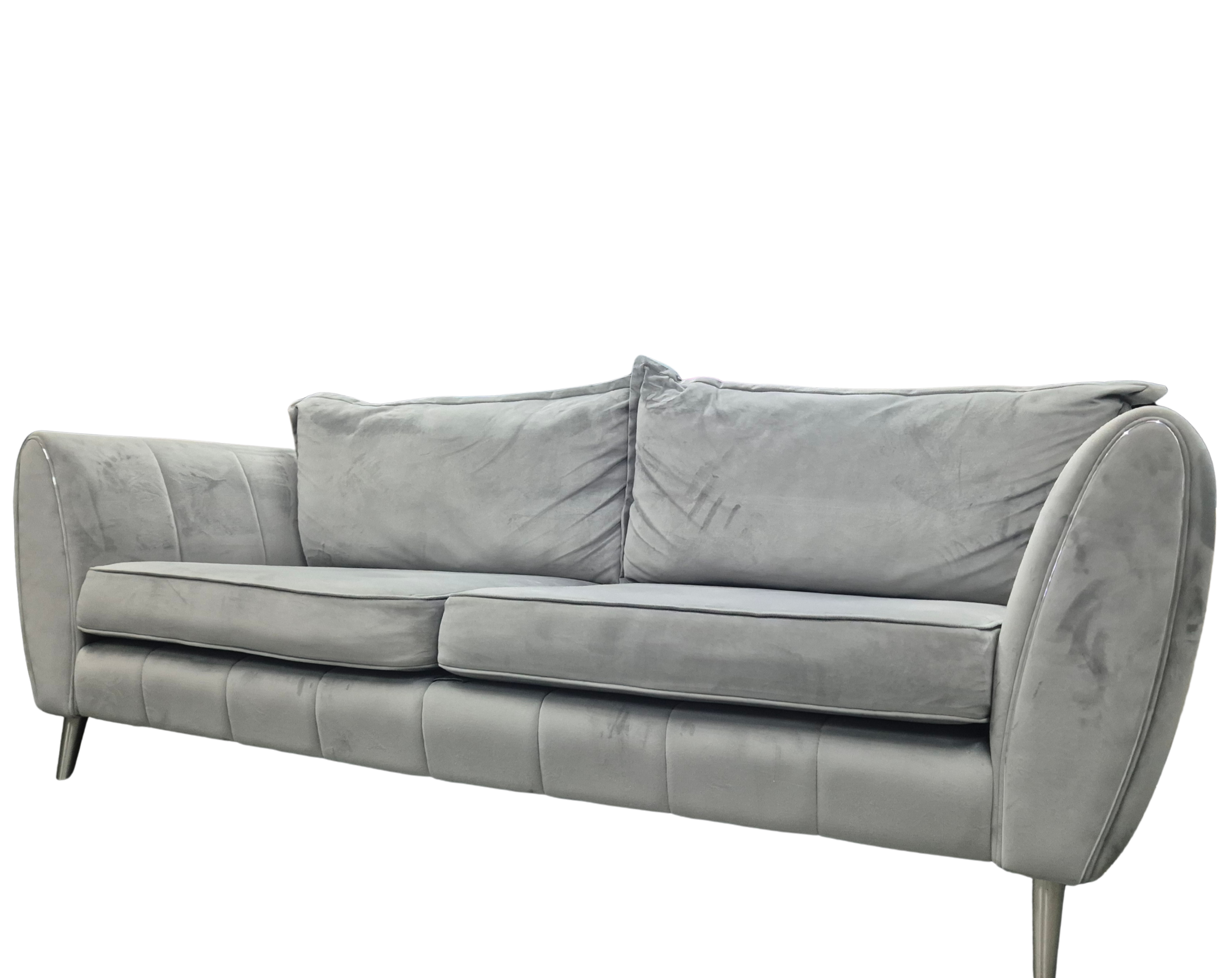 Sofology Gabrielle 4-Seater Sofa – Grey Velvet