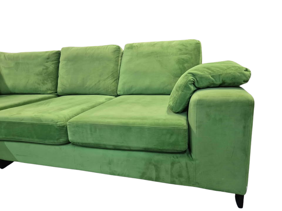 DFS Euphoria Green Velvet Corner Sofa