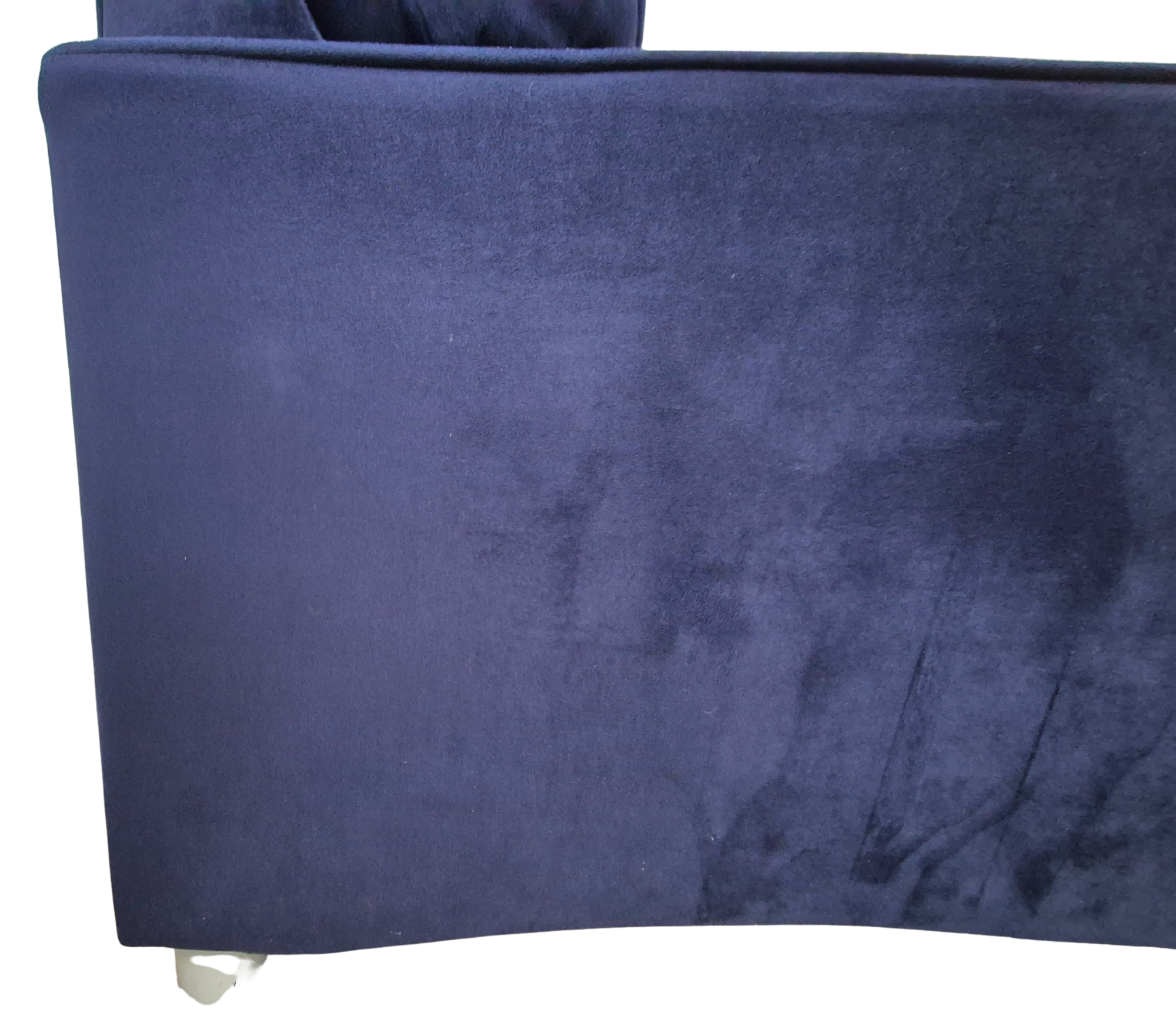 Navy Blue Velvet Made 3-Seater Sofa
