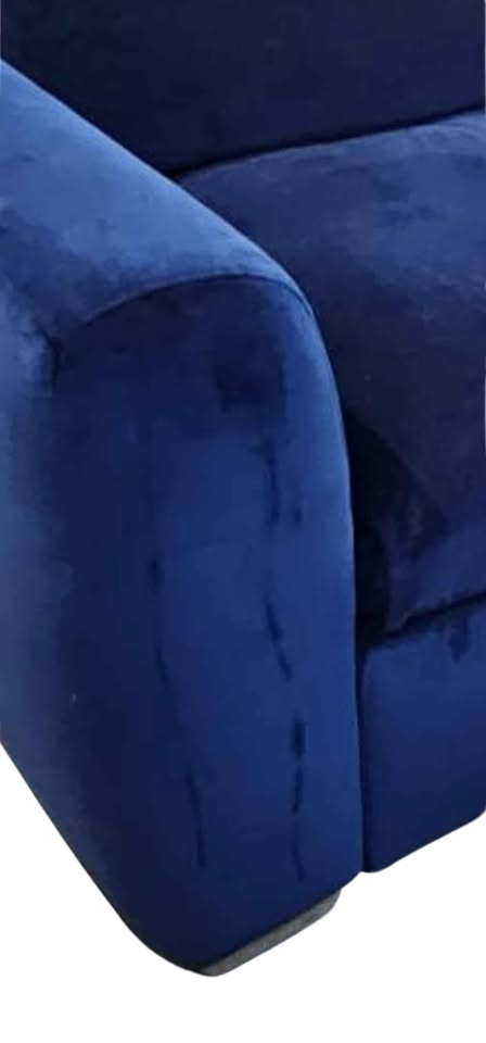 Snug Shack Blue Velvet 3 Seater Sofa with Storage